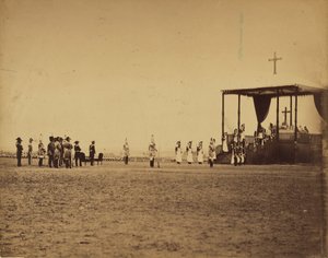 [Katonai mise a Camp de Chalons-ban a császár jelenlétében (Le messe militaire..Camp de Chalons...presence de l