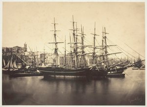Hajók a Sète-i kikötőben, 1857. alkotó: Gustave Le Gray