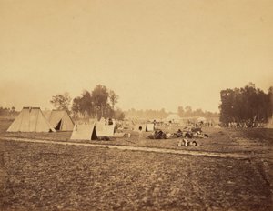 [Sátrak és katonai felszerelés, Camp de Chalons] alkotó: Gustave Le Gray