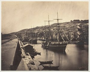 Sète-Mediterranean Port et Ville de Sète-Mediterranée kikötője és városa, 1857. alkotó: Gustave Le Gray