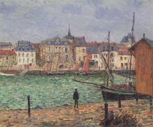 Pornic kikötője, dagály idején alkotó: Gustave Loiseau