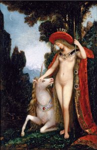 ""Az egyszarvú"" Gustave Moreau (1826-1898) festménye 1885 Méret 50x34 cm Magángyűjtemény alkotó: Gustave Moreau