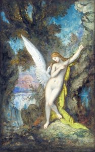 Leda és a hattyú par Moreau, Gustave (1826-1898), - Akvarell, Gouache, papír, 34,2x22,2 - Magángyűjtemény alkotó: Gustave Moreau