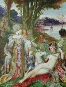Az Unikornisok (olaj, vászon) alkotó: Gustave Moreau