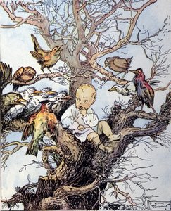Illusztráció a „La storia di Peter Pan”-hoz, James Matthew Barrie (JM vagy J. M. Barrie) alkotó: Gustavo Gustavino Rosso