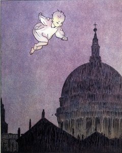 Illusztráció a „La storia di Peter Pan”-hoz, James Matthew Barrie (JM vagy J. M. Barrie) alkotó: Gustavo Gustavino Rosso