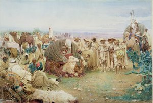 Kabylie-ben pihenő karaván