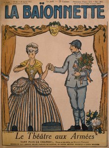 Theatre for the Armies, első borító-illusztráció a „La Baionnette”-ből, 82. szám, 1917. január 25. (színes litó)