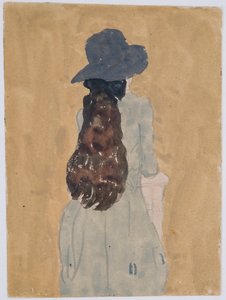 Figura templomban (ceruza és gouache, papír) alkotó: Gwen John