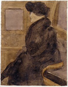 Öregasszony a villamoson alkotó: Gwen John