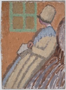 Nő profilban (vegyes technika, kártya) alkotó: Gwen John