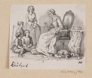 Illusztráció: "Nagymama" H.C. Andersen, "Tündérmesék és történetek", 2. kötet alkotó: H.P. Hansen