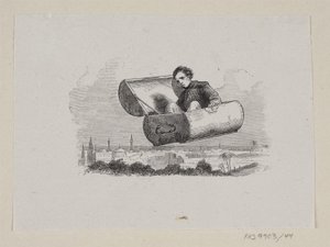 Illusztráció a "The Flying Suitcase"-hez H.C. Andersen, "Tündérmesék és történetek", 1. kötet alkotó: H.P. Hansen