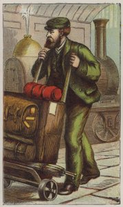 Railway Porter (színes litó) alkotó: H.W. (after) Petherick