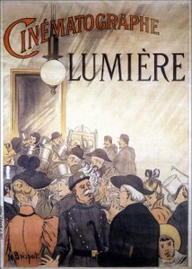 H. Brispot reklámplakátja a Lumière fivérek kinematográfiájához, XX. század eleje.