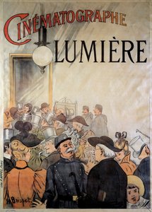 Plakát a Lumiere fivérek operatőrének a nagy kávézóban 1895 decemberében (illusztráció)