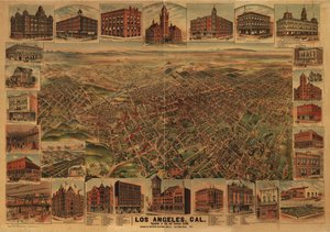 Los Angeles, Kalifornia, a város és a környék lakossága 65 000. alkotó: H.; Elliott Pu Co.; Southern California Land Co. Elliott