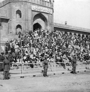 Nézők a Jumma Masjidban, Bangalore, India, 1900-as évek.