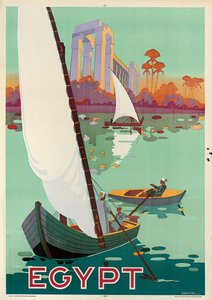Egyiptomot reklámozó plakát (színes litográfia) alkotó: H. Hashim