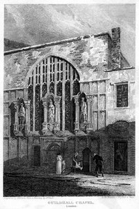 Guildhall Chapel, London City, 1815. alkotó: H. Hobson