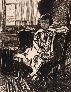 Cím nélkül (Székben ülő lány) alkotó: H. Lyman Sayen