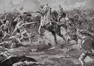 A frankok segítsége a hunok legyőzésében (litho)