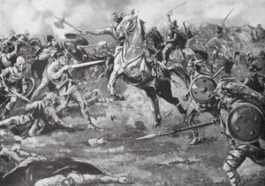 A frankok segítsége a hunok legyőzésében (litho)