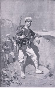 Egy japán katona (litho) alkotó: H. M. Koekkoch