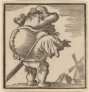 Púpos egy szélmalmot bámulva alkotó: H. Numan after Jacques Callot
