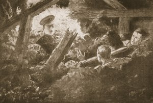 C.F.H. hadnagy Calvert feltár és kiment két férfit egy beesett bányacsarnokból alkotó: H. Ripperger