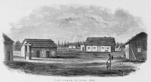 Yukon erőd, 1867. június, „Alaska és erőforrásai”, William H. Dall, vésette John Andrew, pub. 1870