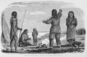 Tenan-Kutchin és Kutcha-Kutchin, az „Alaska and its Resources”-ból, William H. Dall, vésette John Andrew, pub. 1870