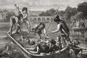 A Loire-ba fulladás a rémuralom idején alkotó: H. de la (after) Charlerie