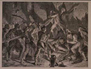 A mészárlás a börtönökben 1792 szeptemberében, vésette Jean-Baptiste Charles Carbonneau (sz. 1815)