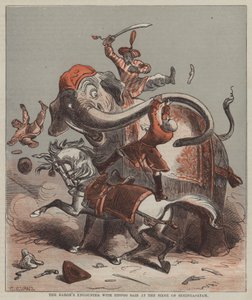 A báró találkozása Tippoo Saibbal Szeringapatam ostrománál (színes litó) alkotó: after Hablot Knight Browne