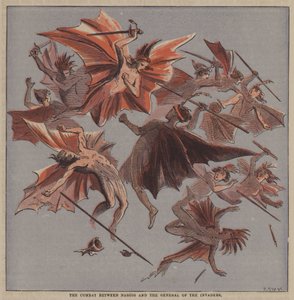 Nasgig és a támadók tábornoka közötti harc (színes litho) alkotó: after Hablot Knight Browne