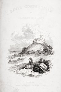 Címoldal-illusztráció Charles Dickens (1812-70) „David Copperfield” című művéből, amely először 1850-ben jelent meg (litho) alkotó: Hablot Knight Browne