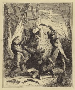 Összetűzés az orvvadászok és a vadőrök között alkotó: Hablot Knight Browne