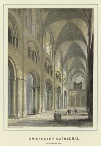 Chichester katedrális, hajó kelet felé alkotó: Hablot Knight Browne