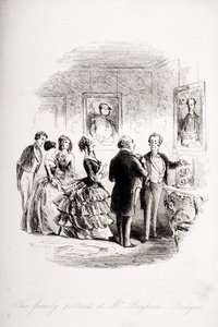 Családi portrék Mr. Bayham Badgernél, illusztráció Charles Dickens (1812-70) „Bleak House” című művéből, 1853-ban (litho) alkotó: Hablot Knight Browne