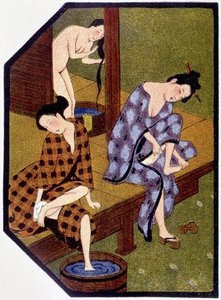 Fiatal japán lányok fürdenek - „Japán babákban” Félicien Champsaur, ill. Hanafusa Itcho, Párizs