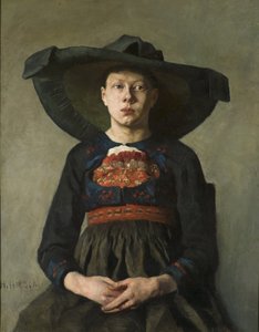 Egy fiatal bajor parasztlány – Bajor parasztlány, Pauli (Hirsch-Pauli), Hanna (1864-1940). Olajfestmény