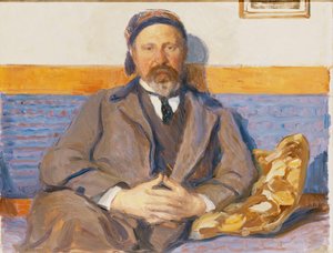 A művész férjének, George Paulinak a portréja a kanapén ülve,