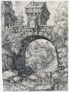 Táj híddal, 1550 alkotó: Hanns Sebald Lautensack