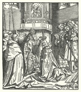 V. Miklós pápa III. Frigyest római császárrá koronázta Rómában