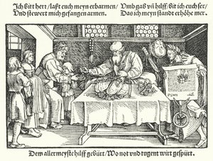 A jótevő (metszet) alkotó: Hans (after) Burgkmair