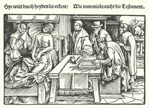 A végrendelet (metszet) alkotó: Hans (after) Burgkmair