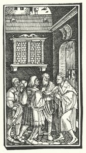 Petrarch fametszete a De Remediis Giantum Fortunae-ból (Gyógyszerek a szerencsétlenségre és a rosszra) (metszet) alkotó: Hans (after) Burgkmair