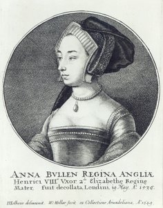 Boleyn Anne, Wenceslaus Hollar metszet alkotó: Hans (after) Holbein the Younger