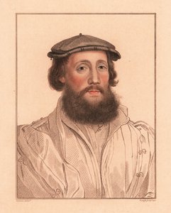 Egy ismeretlen férfi portréja, VIII. Henrik király udvara, Kr. u. 1532.,1812 (metszet) alkotó: Hans (after) Holbein the Younger